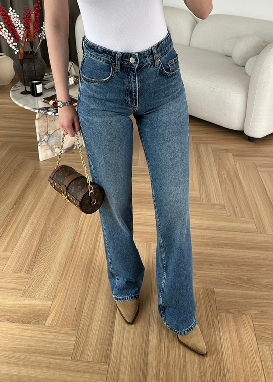 Dinna Straight Jean Orta Mavi