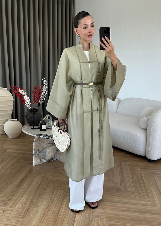 Diva Çin Düğmeli Uzun Ceket ÇAĞLA