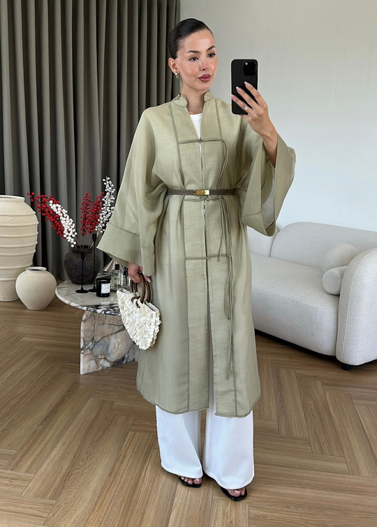 Diva Çin Düğmeli Uzun Ceket ÇAĞLA