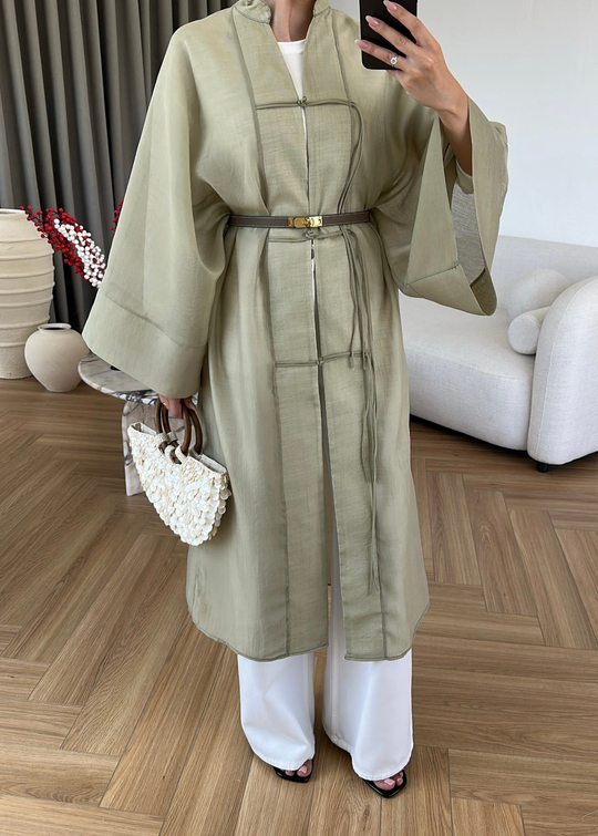 Diva Çin Düğmeli Uzun Ceket ÇAĞLA