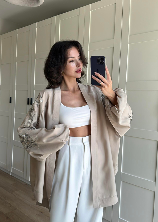 Dolce İşlemeli Kimono BEJ