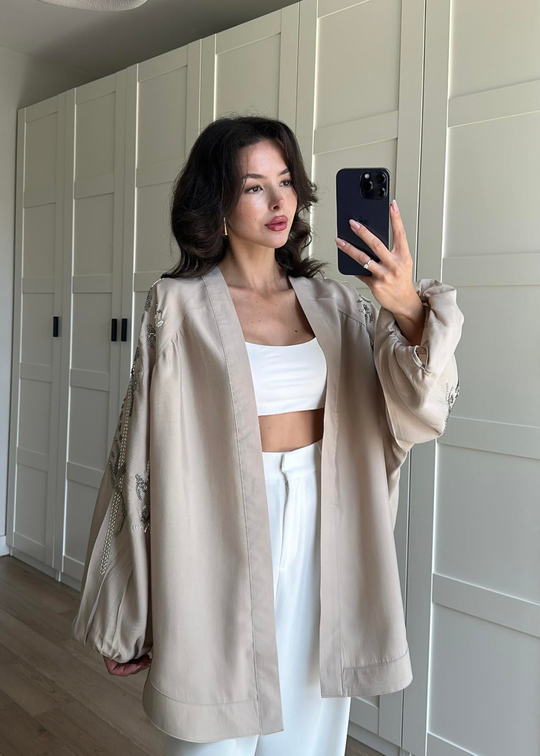 Dolce İşlemeli Kimono BEJ
