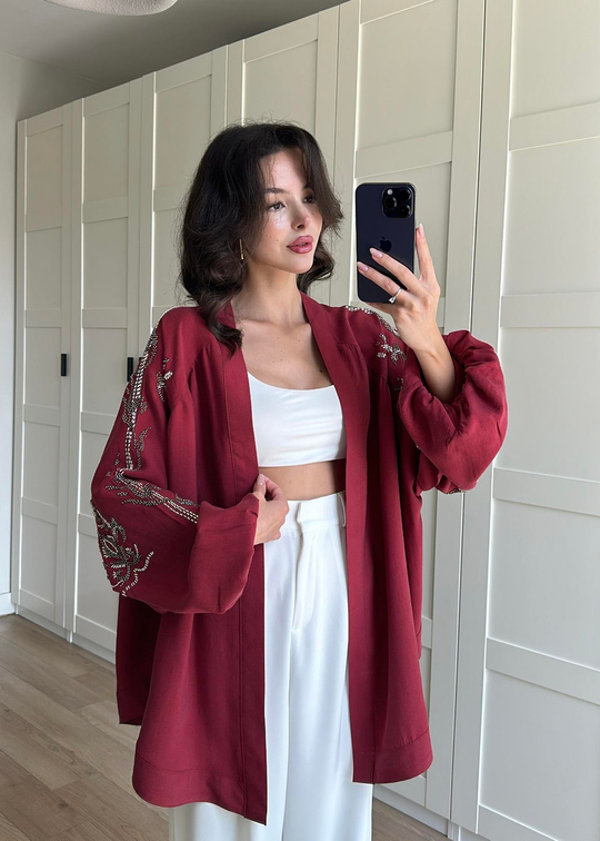 Dolce İşlemeli Kimono BORDO