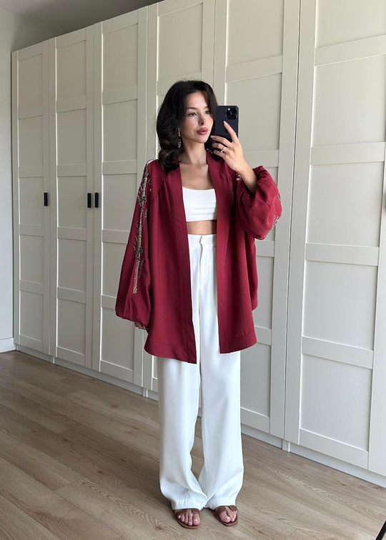 Dolce İşlemeli Kimono BORDO