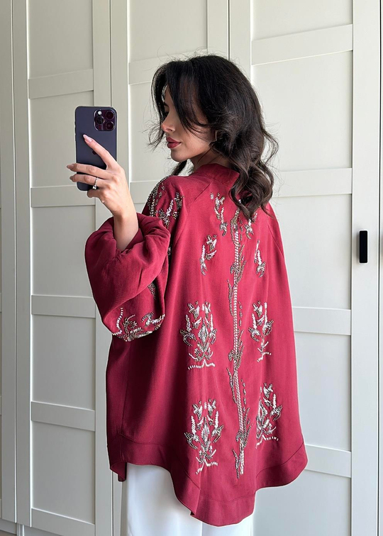 Dolce İşlemeli Kimono BORDO