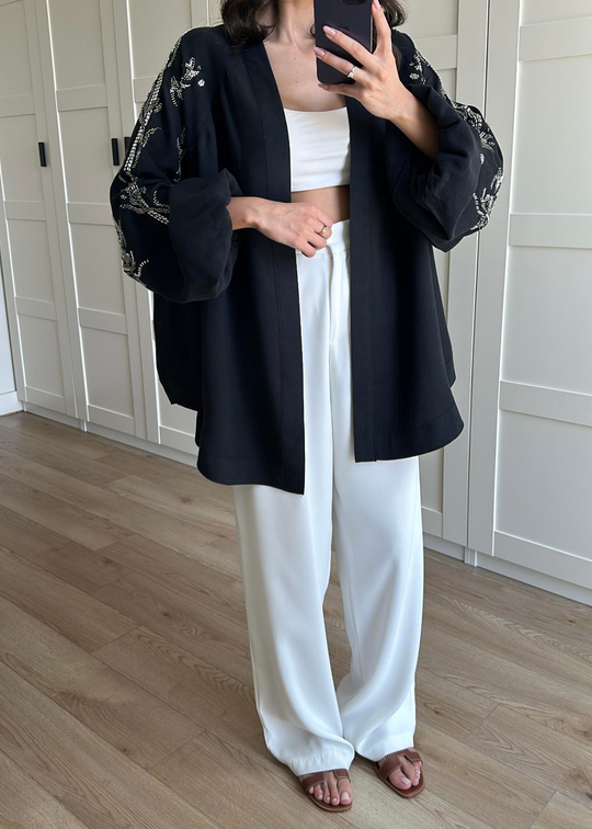 Dolce İşlemeli Kimono SİYAH