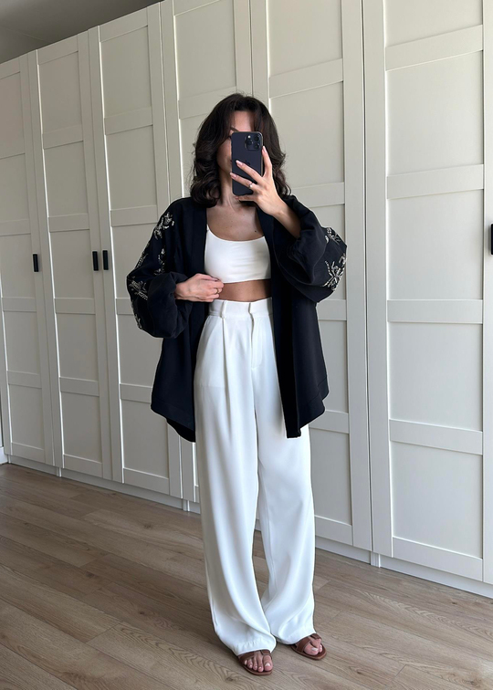 Dolce İşlemeli Kimono SİYAH