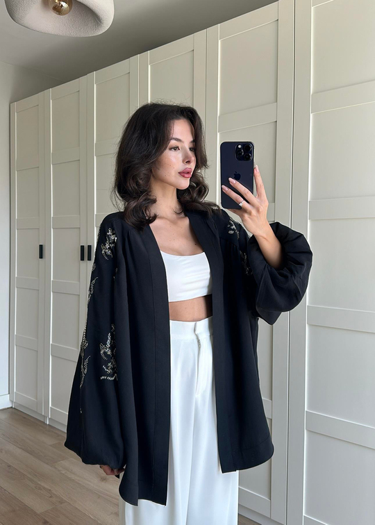 Dolce İşlemeli Kimono SİYAH