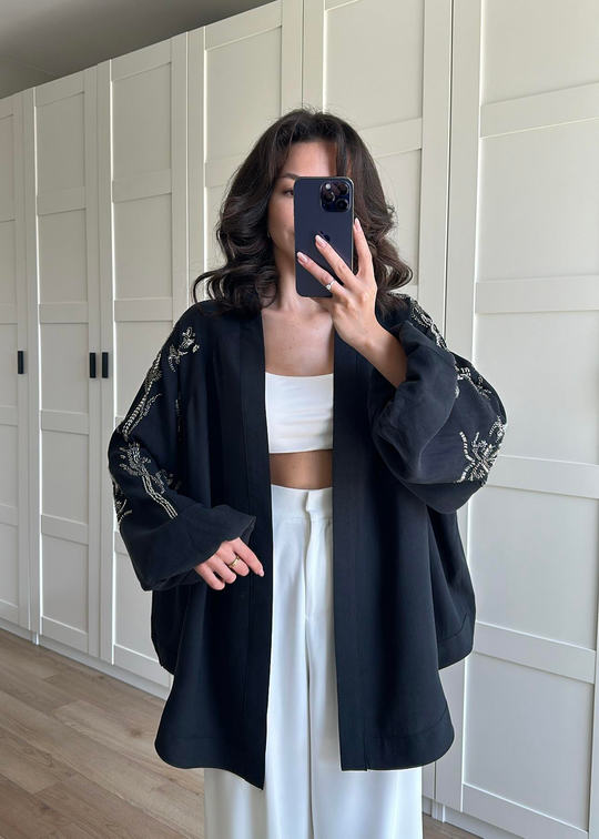 Dolce İşlemeli Kimono SİYAH