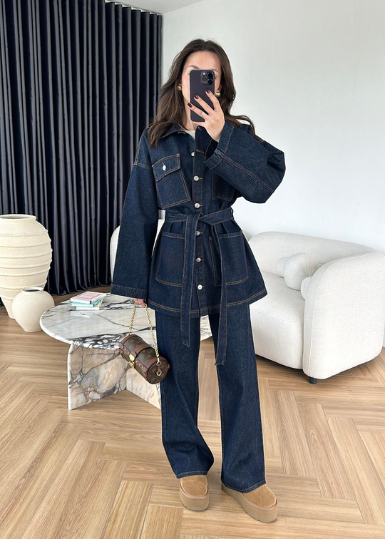 Dört Cepli Denim Takım LACİVERT