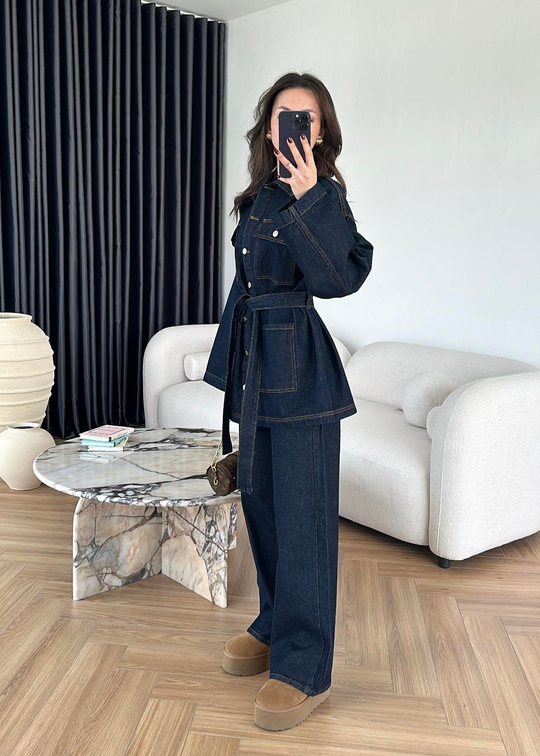 Dört Cepli Denim Takım LACİVERT