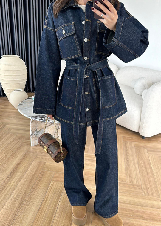 Dört Cepli Denim Takım LACİVERT