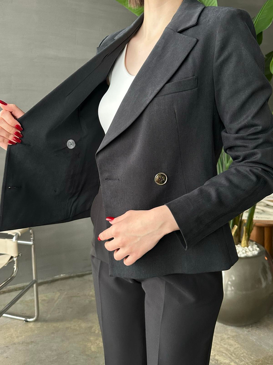 Dört Düğmeli Dilvin Blazer SİYAH