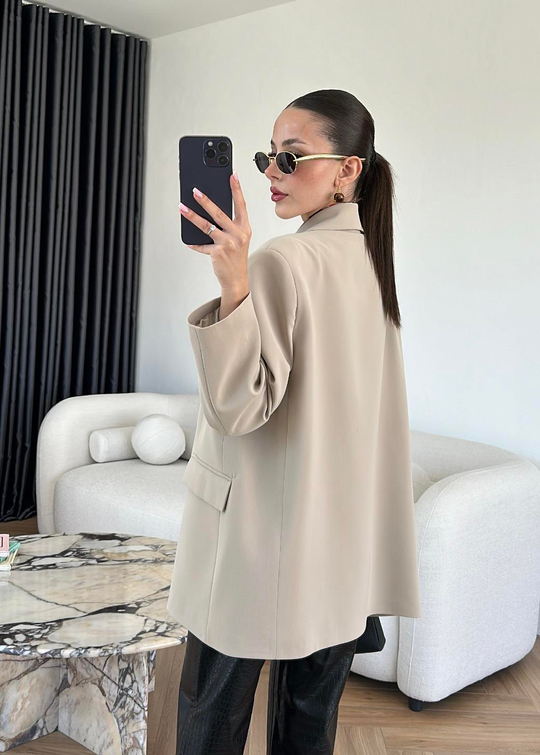 Dört Düğmeli Oversize Ceket TAŞ