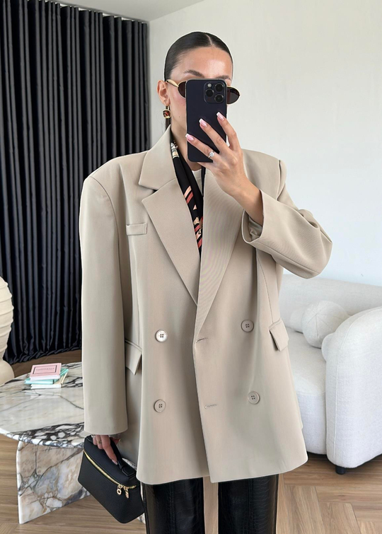 Dört Düğmeli Oversize Ceket TAŞ