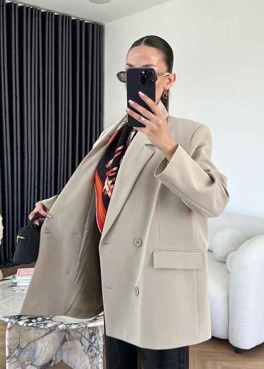 Dört Düğmeli Oversize Ceket TAŞ