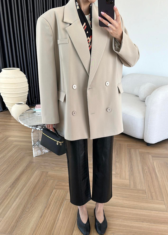 Dört Düğmeli Oversize Ceket TAŞ
