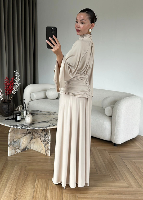 Drapeli Premium Elbise TAŞ