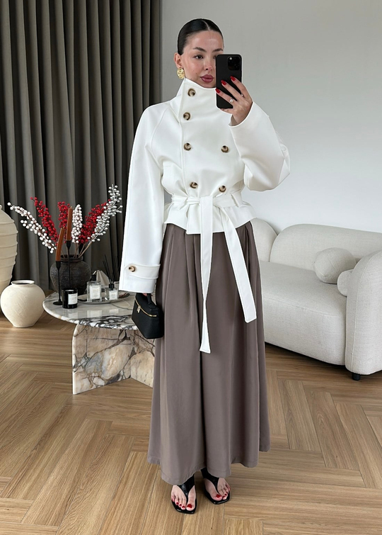 Etek Görünümlü Pantolon VİZON
