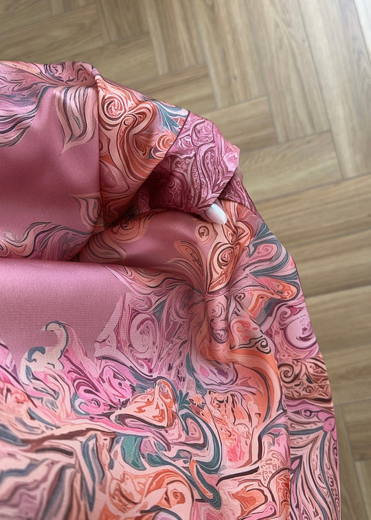Etnik Desen Saten Takım PEMBE