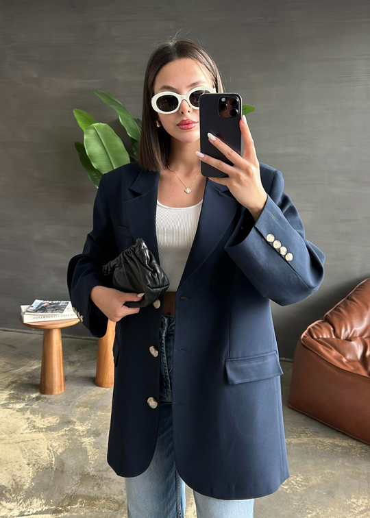 Fk Oversize Ceket LACİVERT