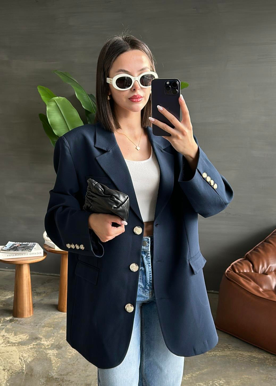 Fk Oversize Ceket LACİVERT