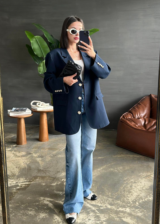 Fk Oversize Ceket LACİVERT