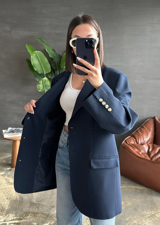 Fk Oversize Ceket LACİVERT