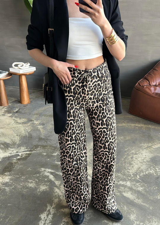 Geniş Paçalı Leopar Jean RENKLİ