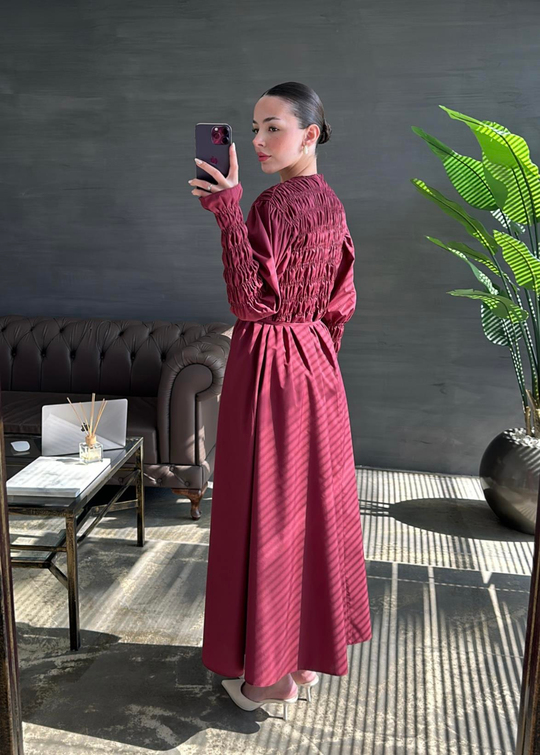 Gipeli Premium Elbise BORDO