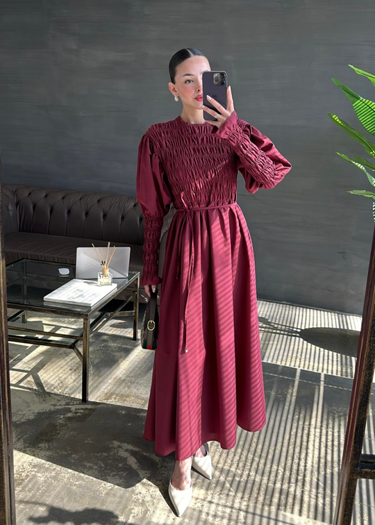 Gipeli Premium Elbise BORDO