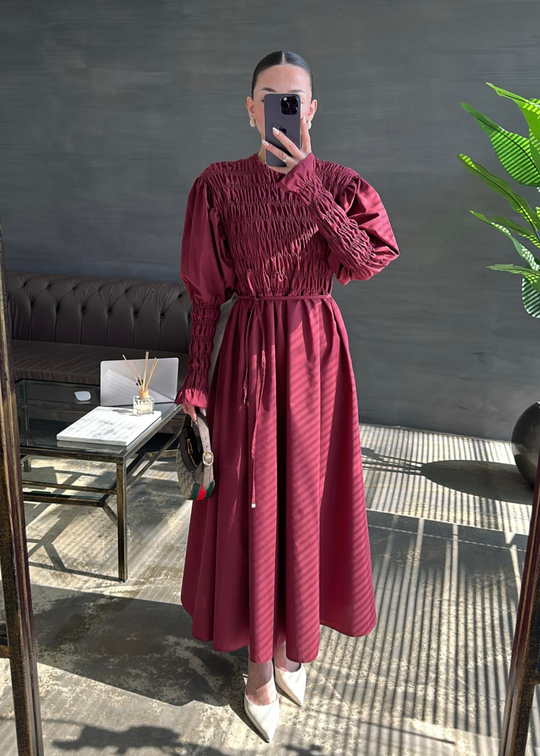 Gipeli Premium Elbise BORDO
