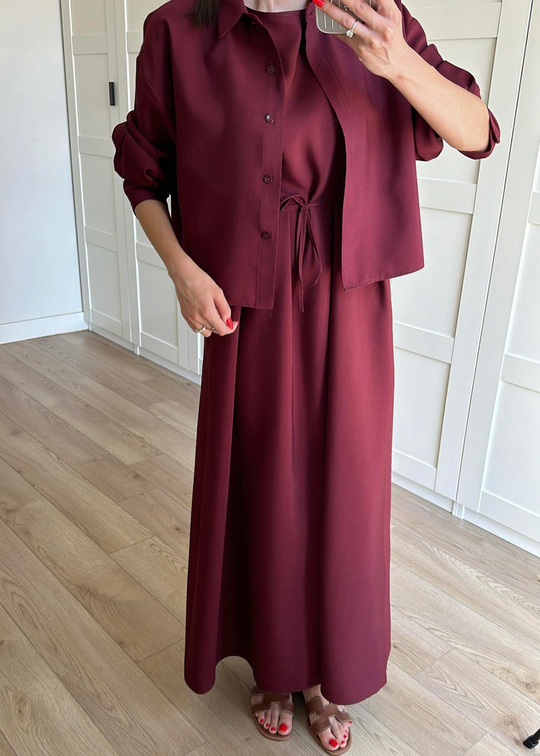 Gömlekli Elbiseli Takım BORDO