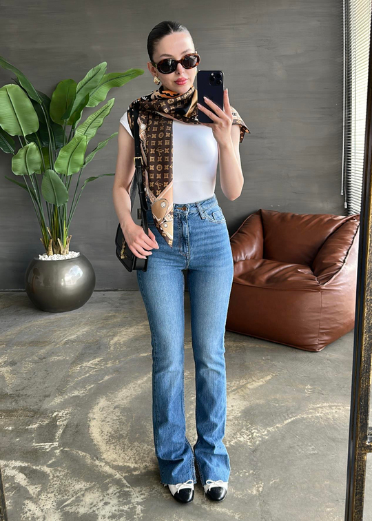 İç Paça Yırtmaçlı Jean MAVİ