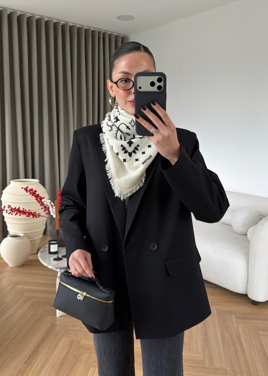 İki Düğmeli Dilvin Blazer SİYAH