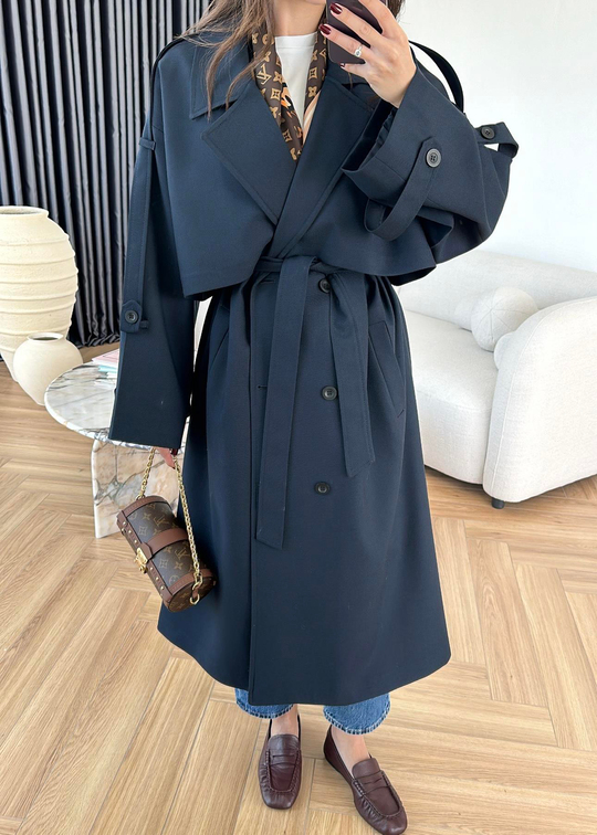 James Premium Oversize Trençkot LACİVERT