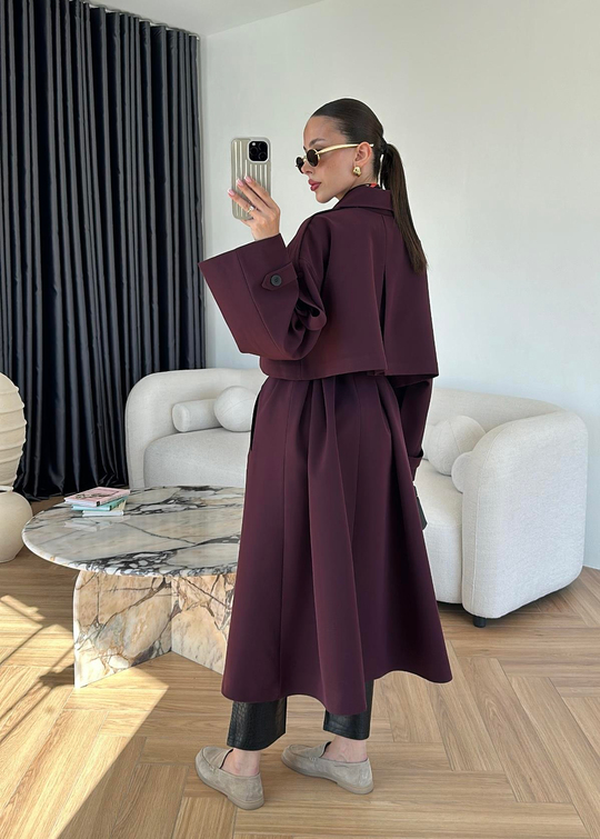 James Premium Oversize Trençkot MÜRDÜM