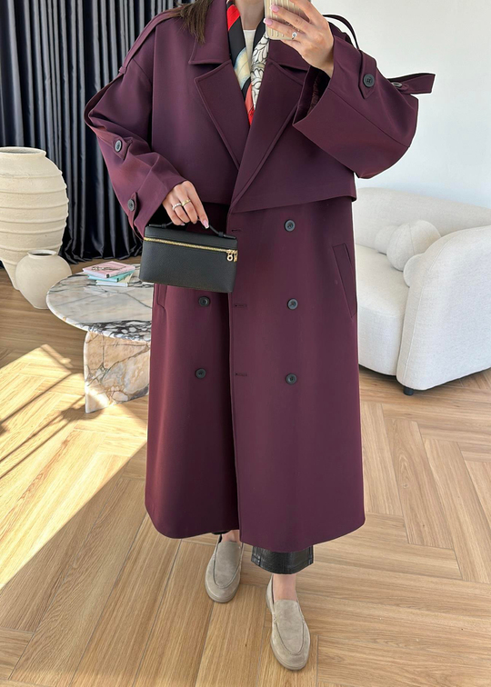 James Premium Oversize Trençkot MÜRDÜM