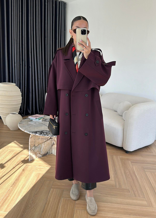 James Premium Oversize Trençkot MÜRDÜM