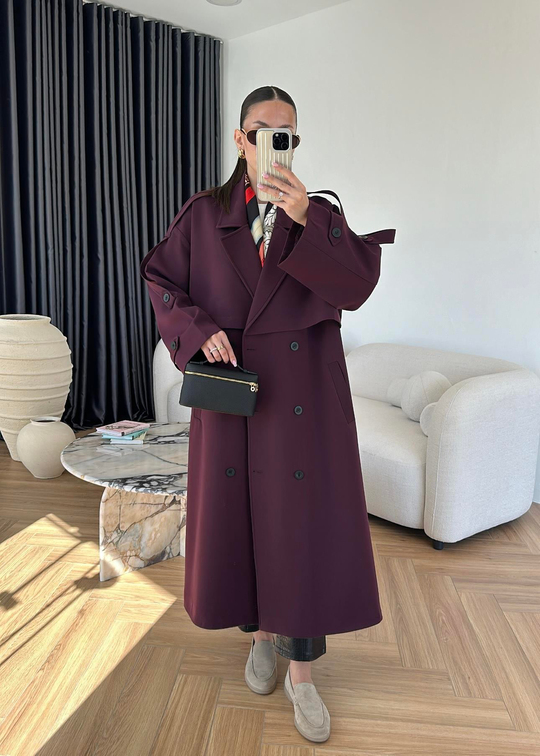 James Premium Oversize Trençkot MÜRDÜM