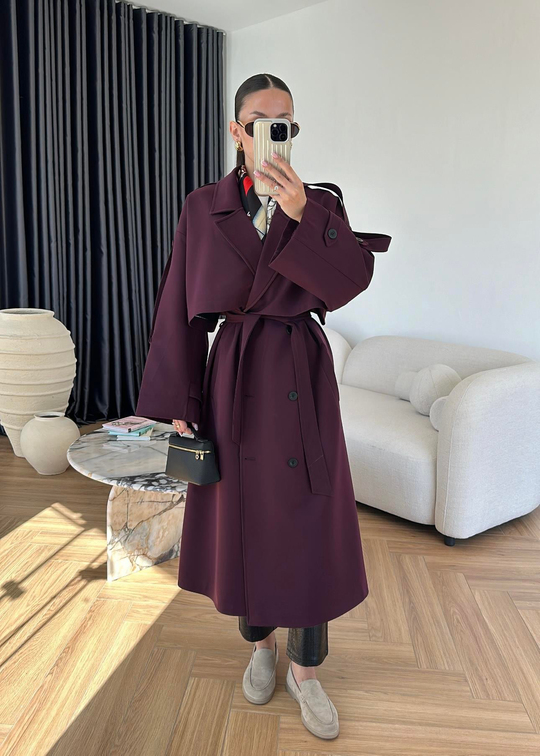 James Premium Oversize Trençkot MÜRDÜM