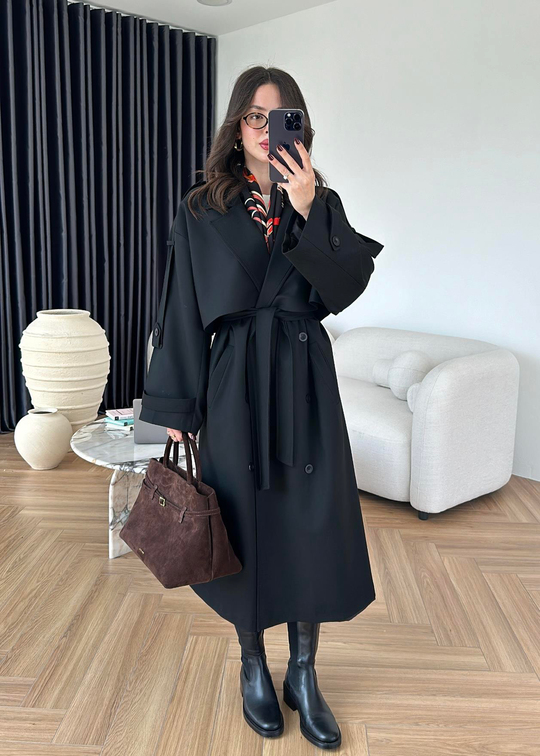 James Premium Oversize Trençkot SİYAH