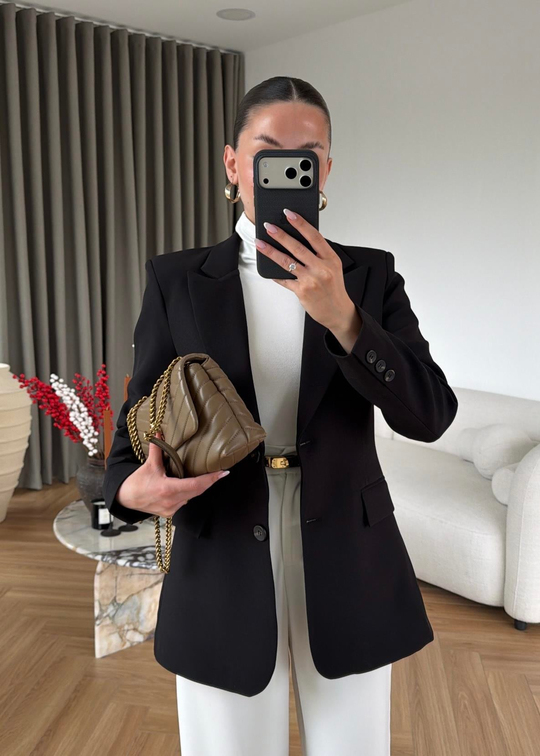 Josef Belden Oturtmalı Blazer SİYAH