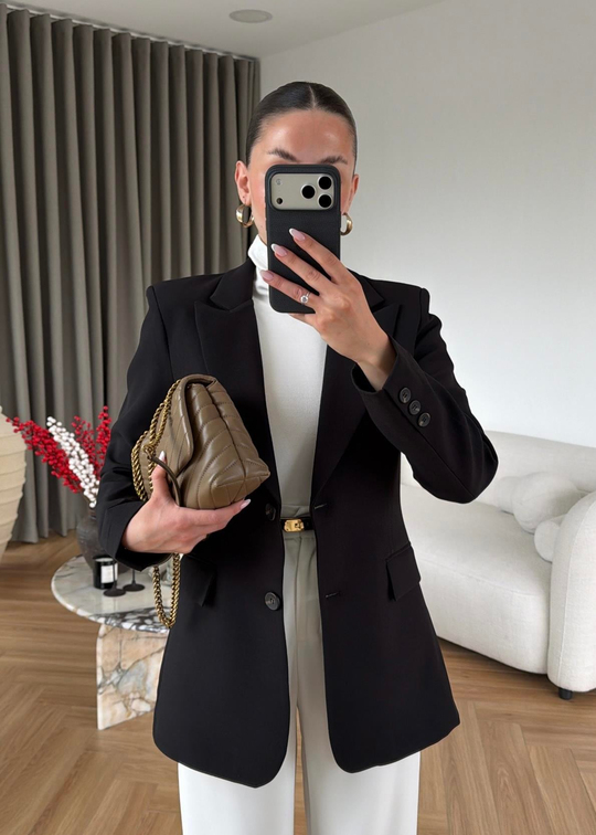 Josef Belden Oturtmalı Blazer SİYAH