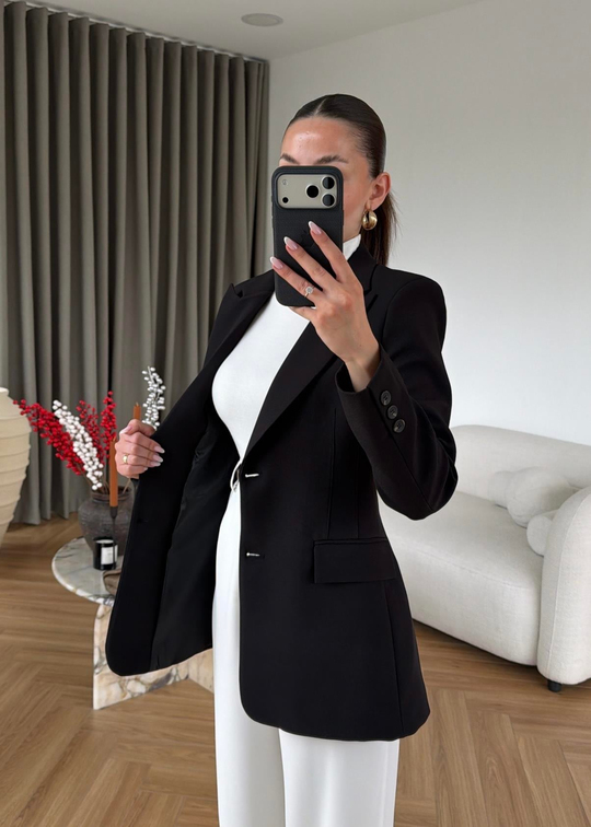 Josef Belden Oturtmalı Blazer SİYAH