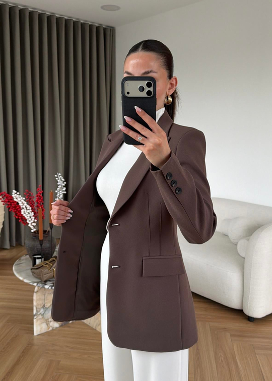 Josef Belden Oturtmalı Blazer VİZON