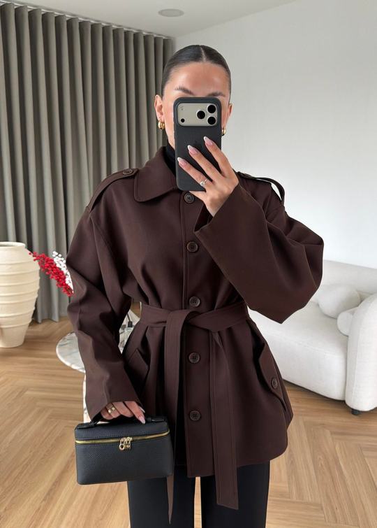 Julia Bağlamalı Trençkot ACI KAHVE