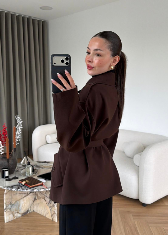 Julia Bağlamalı Trençkot ACI KAHVE