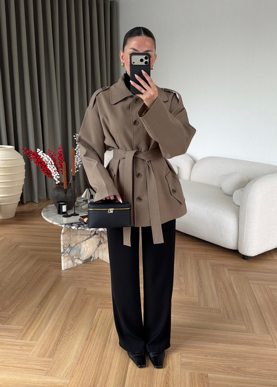 Julia Bağlamalı Trençkot HAKİ