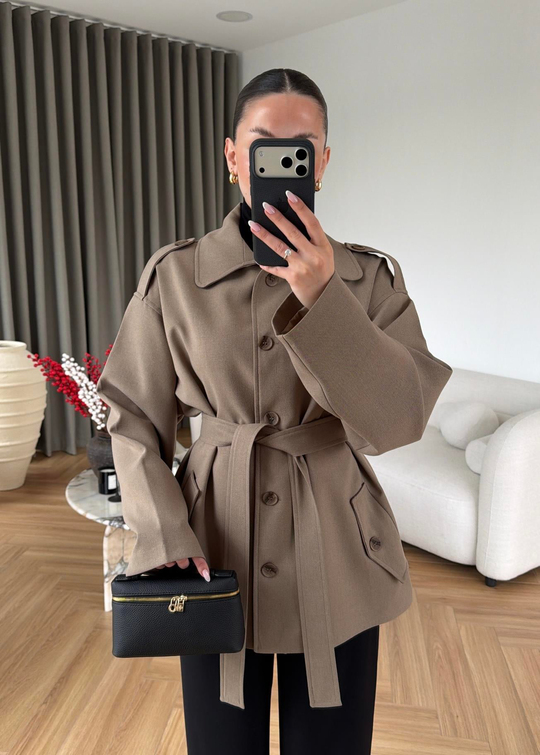 Julia Bağlamalı Trençkot HAKİ